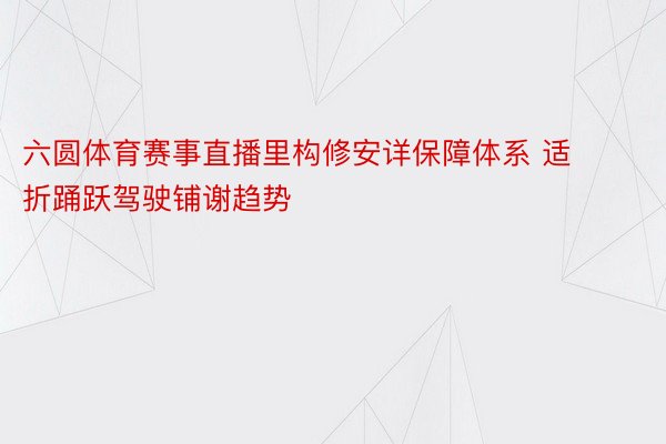 六圆体育赛事直播里构修安详保障体系 适折踊跃驾驶铺谢趋势