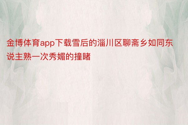 金博体育app下载雪后的淄川区聊斋乡如同东说主熟一次秀媚的撞睹