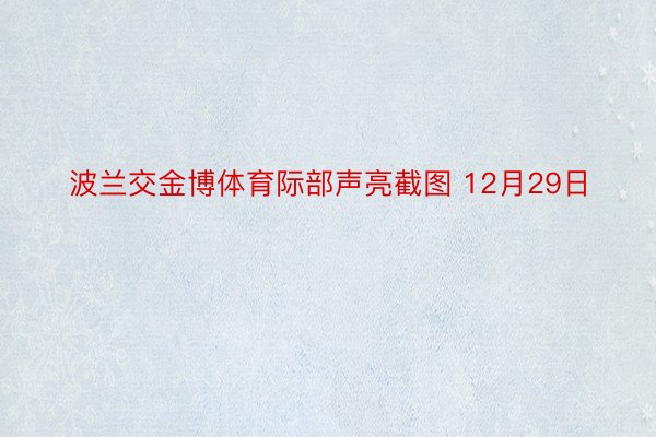 波兰交金博体育际部声亮截图 12月29日