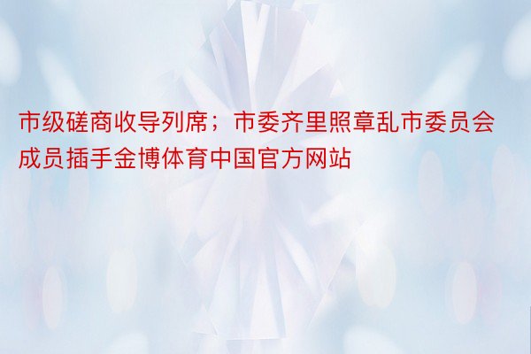 市级磋商收导列席；市委齐里照章乱市委员会成员插手金博体育中国官方网站