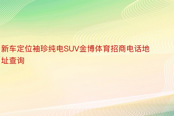 新车定位袖珍纯电SUV金博体育招商电话地址查询