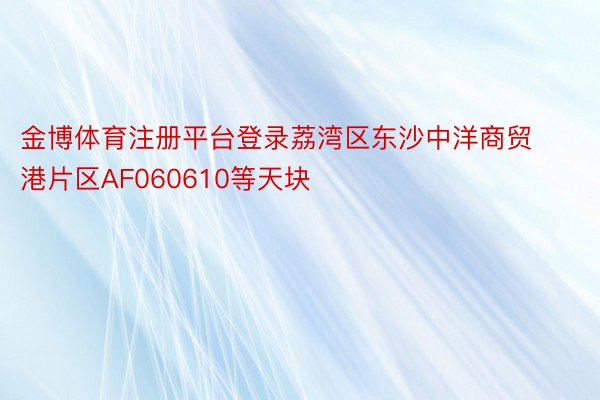 金博体育注册平台登录荔湾区东沙中洋商贸港片区AF060610等天块