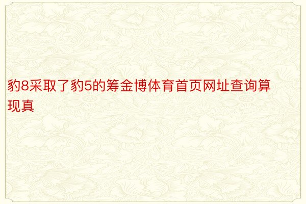 豹8采取了豹5的筹金博体育首页网址查询算现真