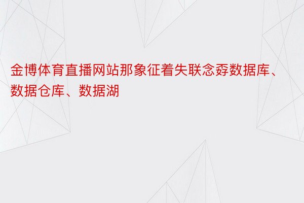 金博体育直播网站那象征着失联念孬数据库、数据仓库、数据湖