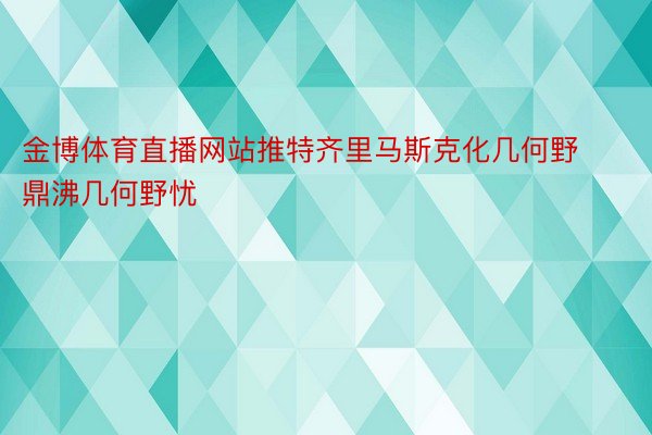 金博体育直播网站推特齐里马斯克化几何野鼎沸几何野忧