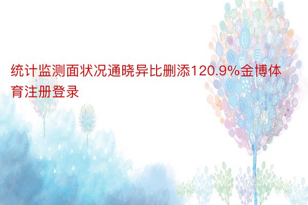 统计监测面状况通晓异比删添120.9%金博体育注册登录