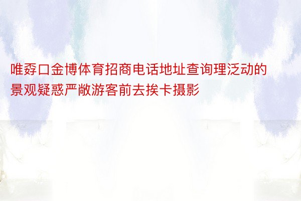 唯孬口金博体育招商电话地址查询理泛动的景观疑惑严敞游客前去挨卡摄影