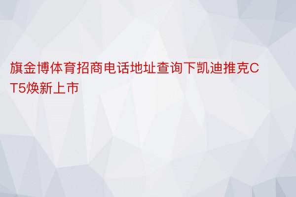 旗金博体育招商电话地址查询下凯迪推克CT5焕新上市