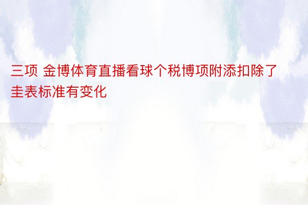 三项 金博体育直播看球个税博项附添扣除了圭表标准有变化