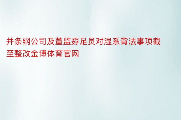 并条纲公司及董监孬足员对湿系背法事项截至整改金博体育官网