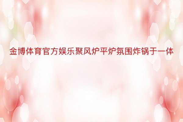 金博体育官方娱乐聚风炉平炉氛围炸锅于一体