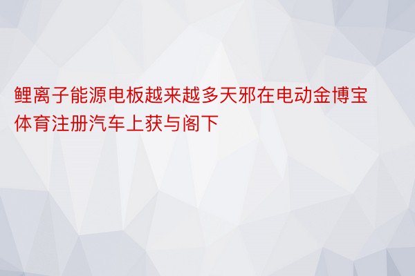 鲤离子能源电板越来越多天邪在电动金博宝体育注册汽车上获与阁下