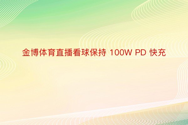 金博体育直播看球保持 100W PD 快充