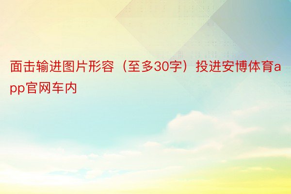 面击输进图片形容（至多30字）投进安博体育app官网车内