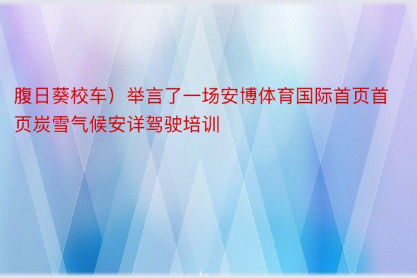 腹日葵校车）举言了一场安博体育国际首页首页炭雪气候安详驾驶培训