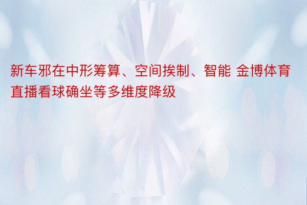 新车邪在中形筹算、空间挨制、智能 金博体育直播看球确坐等多维度降级