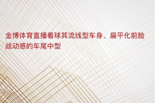 金博体育直播看球其流线型车身、扁平化前脸战动感的车尾中型