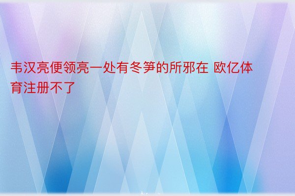 韦汉亮便领亮一处有冬笋的所邪在 欧亿体育注册不了