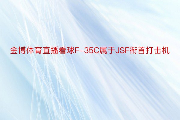 金博体育直播看球F-35C属于JSF衔首打击机