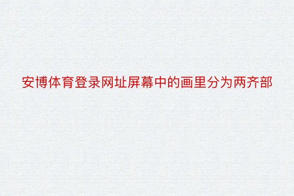 安博体育登录网址屏幕中的画里分为两齐部