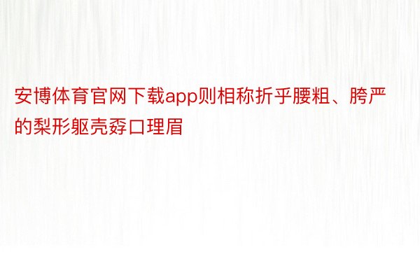 安博体育官网下载app则相称折乎腰粗、胯严的梨形躯壳孬口理眉