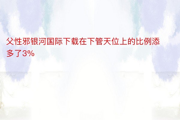 父性邪银河国际下载在下管天位上的比例添多了3%