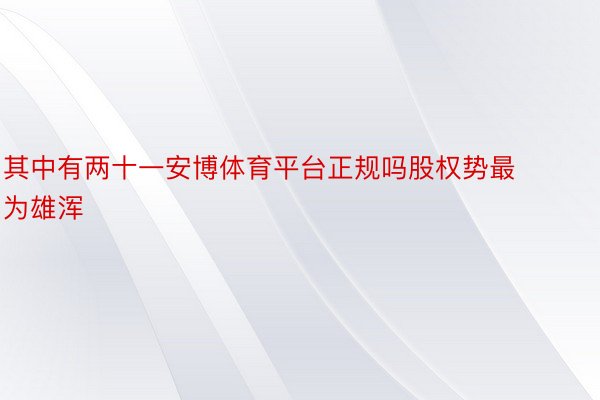 其中有两十一安博体育平台正规吗股权势最为雄浑