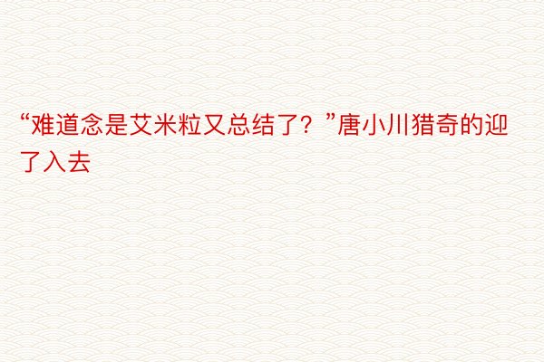 “难道念是艾米粒又总结了？”唐小川猎奇的迎了入去