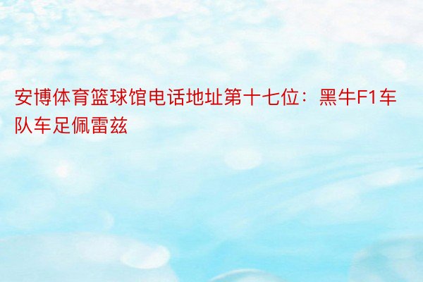 安博体育篮球馆电话地址第十七位：黑牛F1车队车足佩雷兹