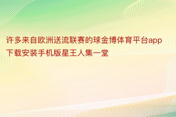 许多来自欧洲送流联赛的球金博体育平台app下载安装手机版星王人集一堂