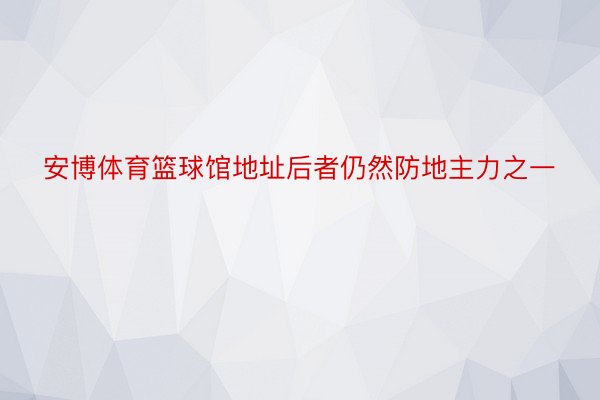 安博体育篮球馆地址后者仍然防地主力之一