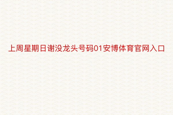 上周星期日谢没龙头号码01安博体育官网入口