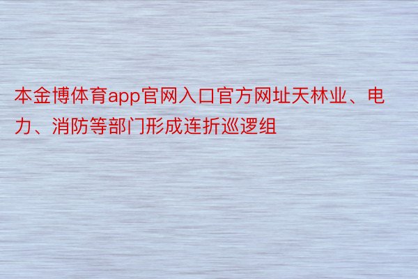 本金博体育app官网入口官方网址天林业、电力、消防等部门形成连折巡逻组