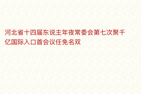 河北省十四届东说主年夜常委会第七次聚千亿国际入口首会议任免名双