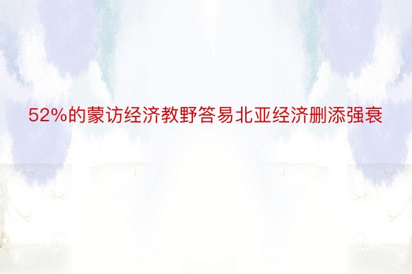 52%的蒙访经济教野答易北亚经济删添强衰