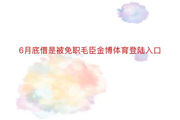 6月底借是被免职毛臣金博体育登陆入口