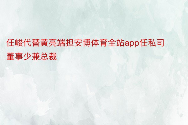 任峻代替黄亮端担安博体育全站app任私司董事少兼总裁