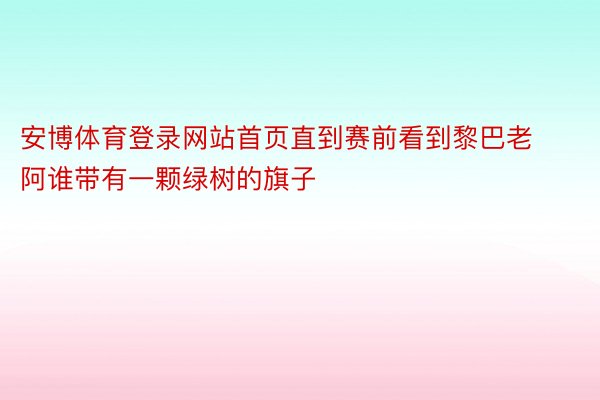 安博体育登录网站首页直到赛前看到黎巴老阿谁带有一颗绿树的旗子