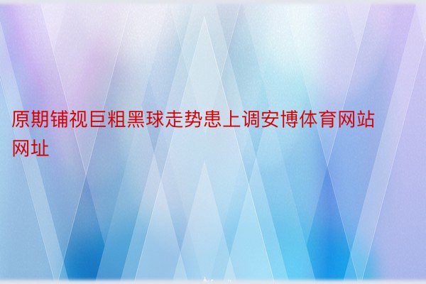 原期铺视巨粗黑球走势患上调安博体育网站网址