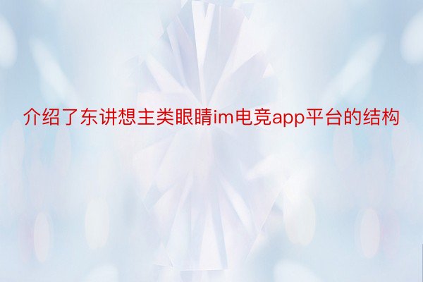 介绍了东讲想主类眼睛im电竞app平台的结构