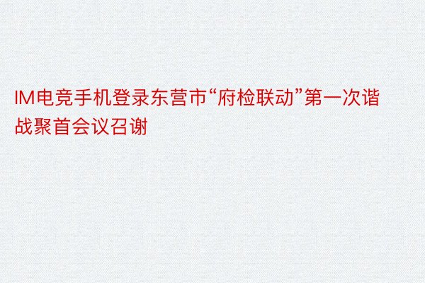 IM电竞手机登录东营市“府检联动”第一次谐战聚首会议召谢