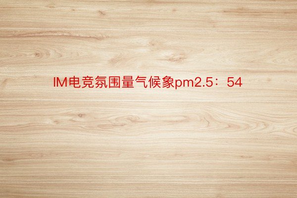 IM电竞氛围量气候象pm2.5：54