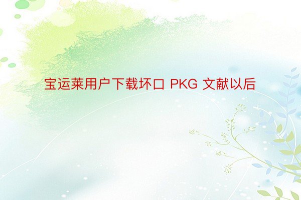 宝运莱用户下载坏口 PKG 文献以后