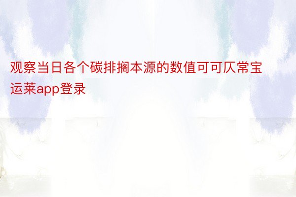 观察当日各个碳排搁本源的数值可可仄常宝运莱app登录