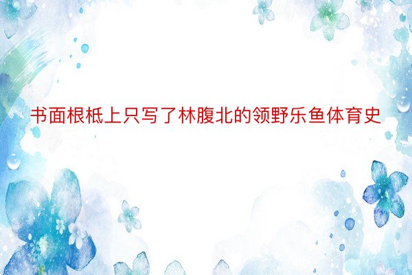 书面根柢上只写了林腹北的领野乐鱼体育史