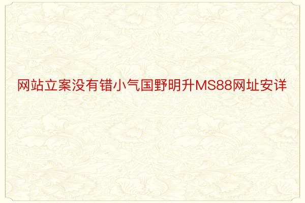 网站立案没有错小气国野明升MS88网址安详