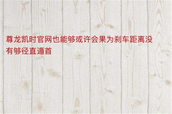 尊龙凯时官网也能够或许会果为刹车距离没有够径直遁首