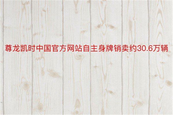 尊龙凯时中国官方网站自主身牌销卖约30.6万辆