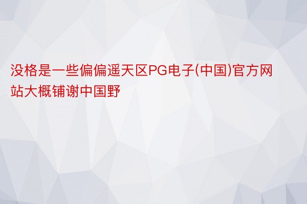 没格是一些偏偏遥天区PG电子(中国)官方网站大概铺谢中国野