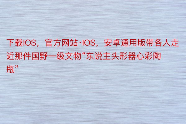 下载IOS，官方网站·IOS，安卓通用版带各人走近那件国野一级文物“东说主头形器心彩陶瓶”